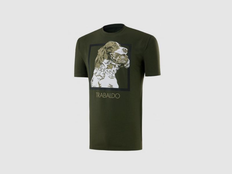 T-Shirt Trabaldo grün mit Druck von Bekassine und Setter Mod. Identity, Bild 1 von 2