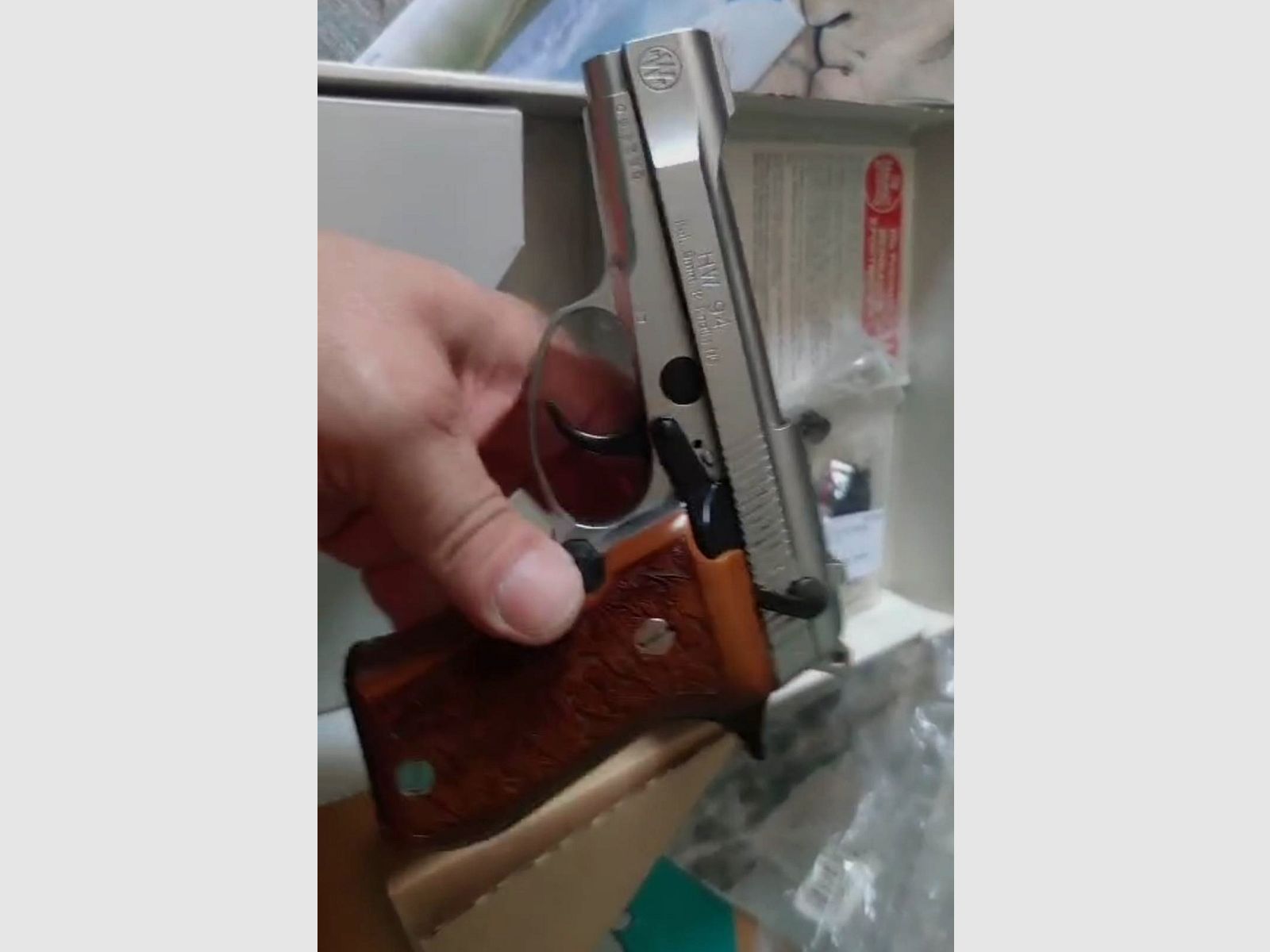 Weihrauch HW 94 Nickel 9 mm RK PTB 855 impugnature in legno