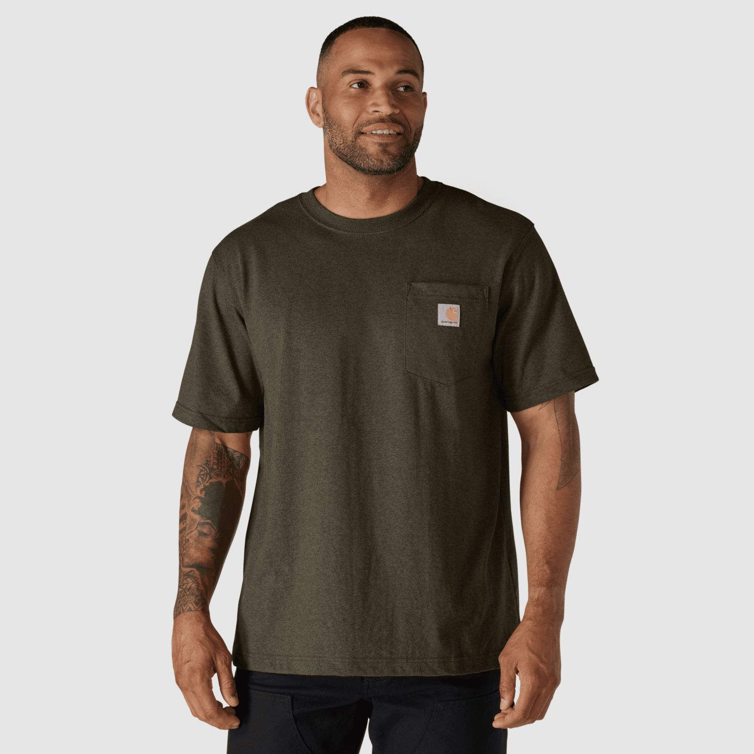 Carhartt Dearborn Relaxed Pocket T-Shirt Uomo Burnished Logs Heather S