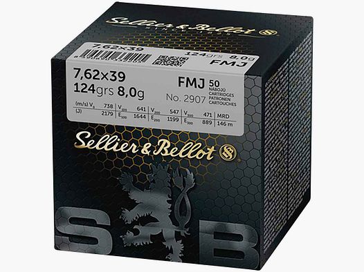 7,62x39 Vollmantel 124 grs. Sellier & Bellot