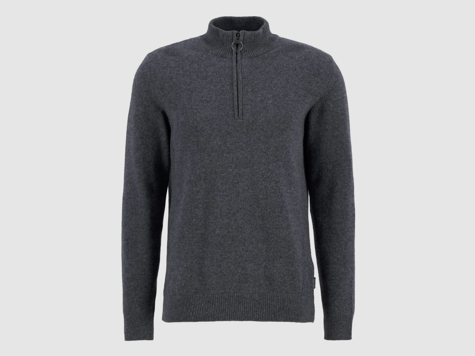BARBOUR Holden Half Zip Sweater Mid Grey Marl