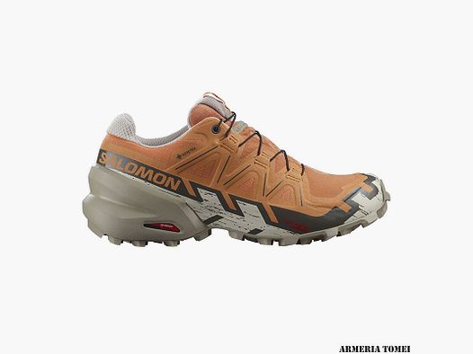SALOMON – DAMEN – SPEEDCROSS 6 GTX W Koralle Gold / Vintage Khaki / Regnerischer Tag