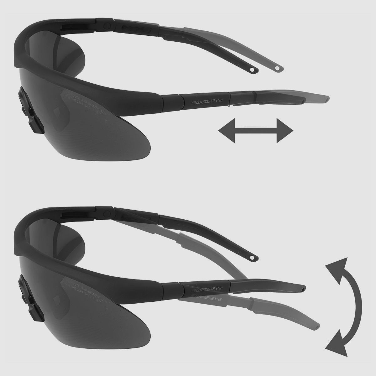 Swiss Eye – Occhiali da tiro Raptor Pro – Neri – Tre lenti – 10164, immagine 4 di 7