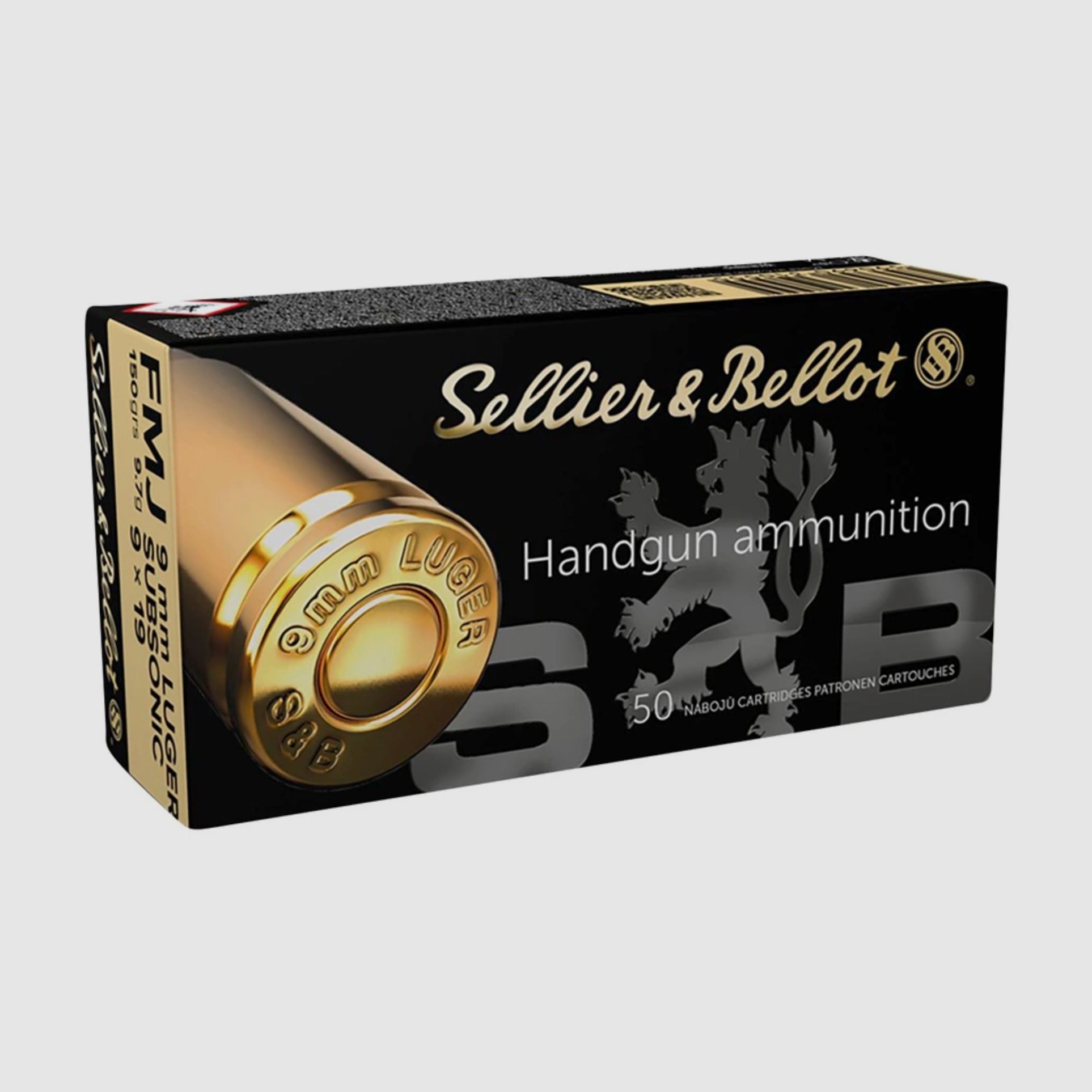 Sellier & Bellot 9mm Luger full metal jacket subsonic 9.7g 150grs.