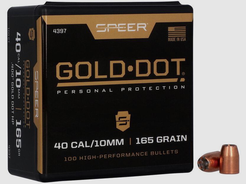 SPEER Gold Dot HP Geschosse – .400″ – 165 gr