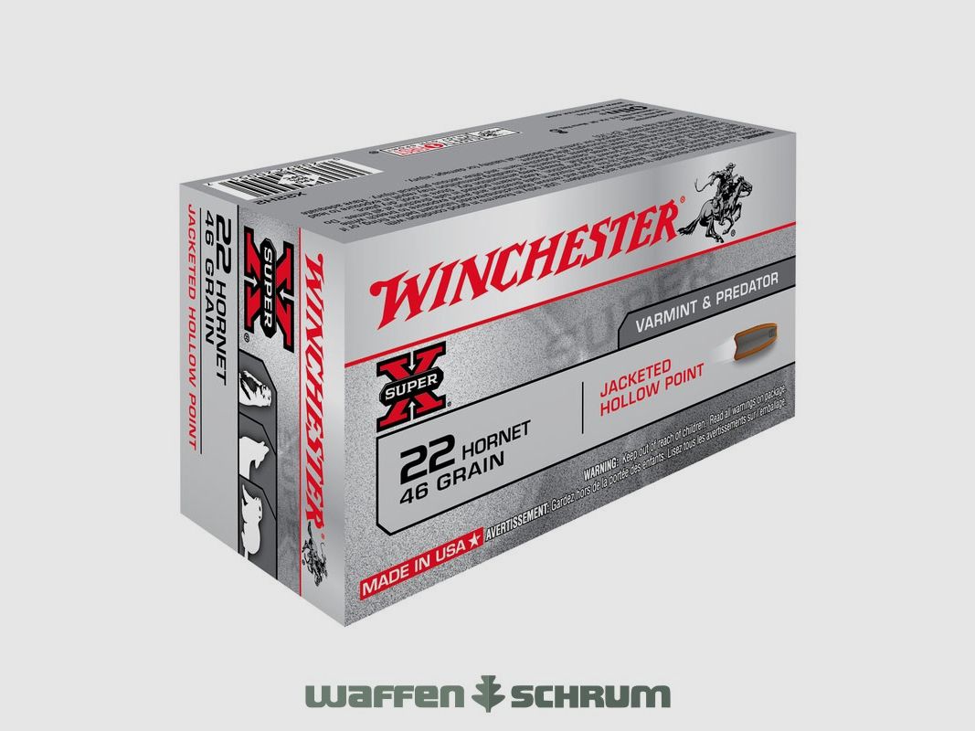 Winchester .22Hornet Hohlspitz 3,0g - 46gr.