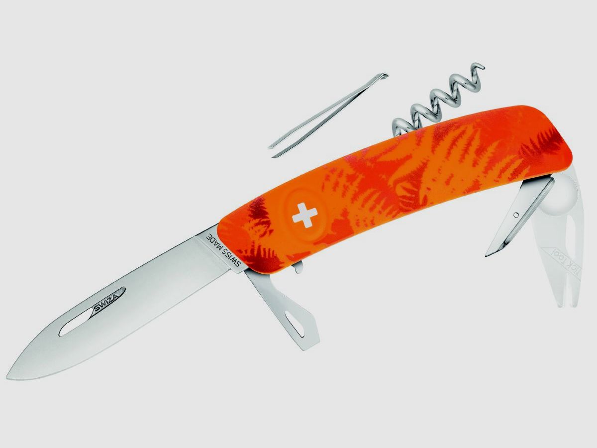 Swiza Klappmesser TT03 Filix Orange  Klingenlänge: 7,5cm - Stahl 440 Klingensperre