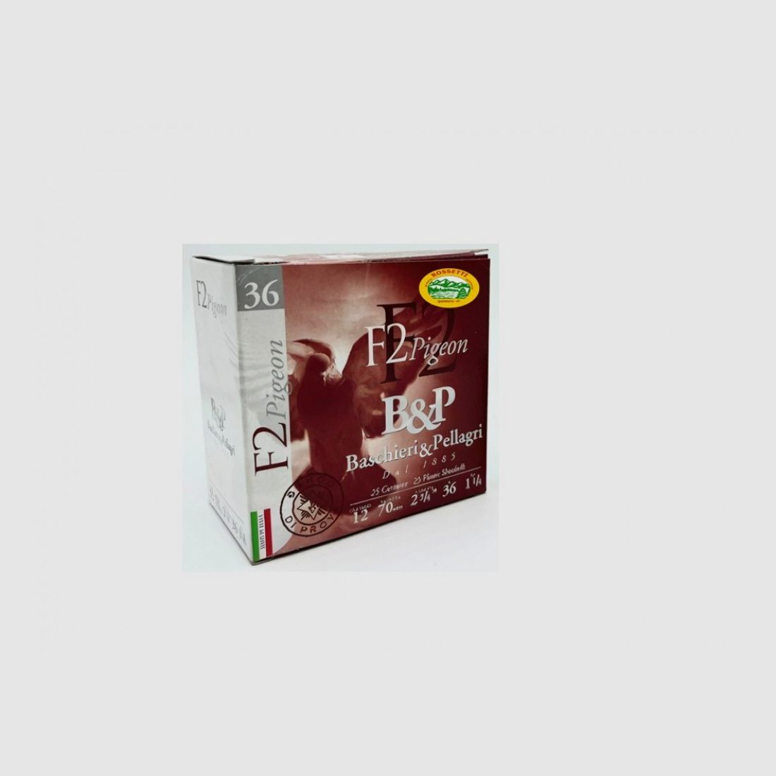BASCHIERI & P. Patronen F2 PIGEON Kal.12 gr.36 pb.6 spezielle Taube