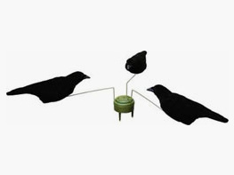 Krhenmagnet - Krhenkarussell con XXL Lockkrhen Superflock