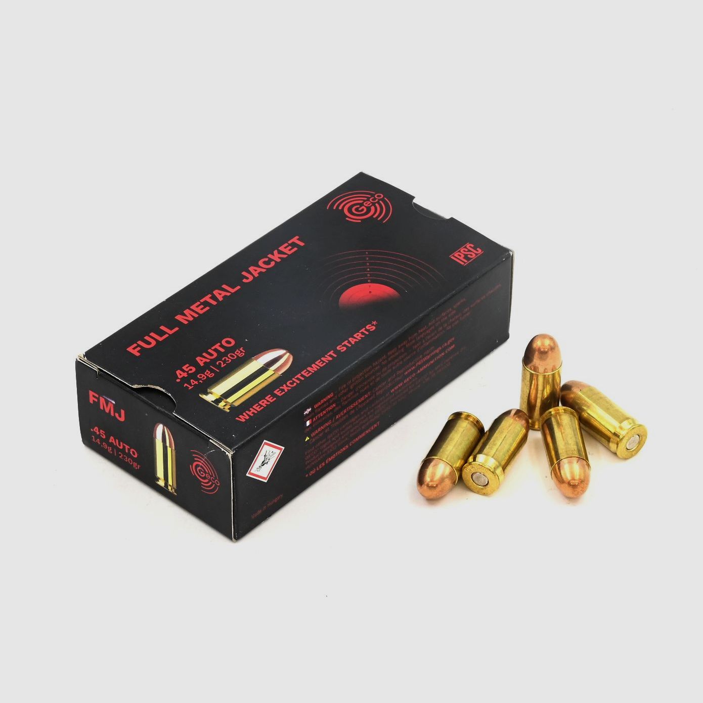 .45 ACP, FMJ, 230 gr, 50 pz.