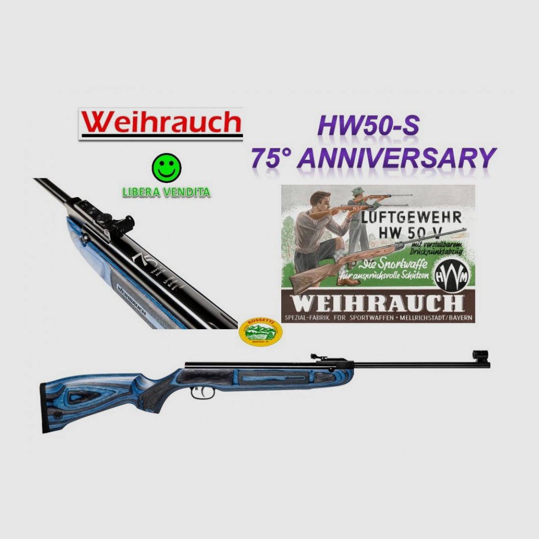 WEIHRAUCH HW50 -S 75° Anniversary - cal.4,5 - libera vendita
