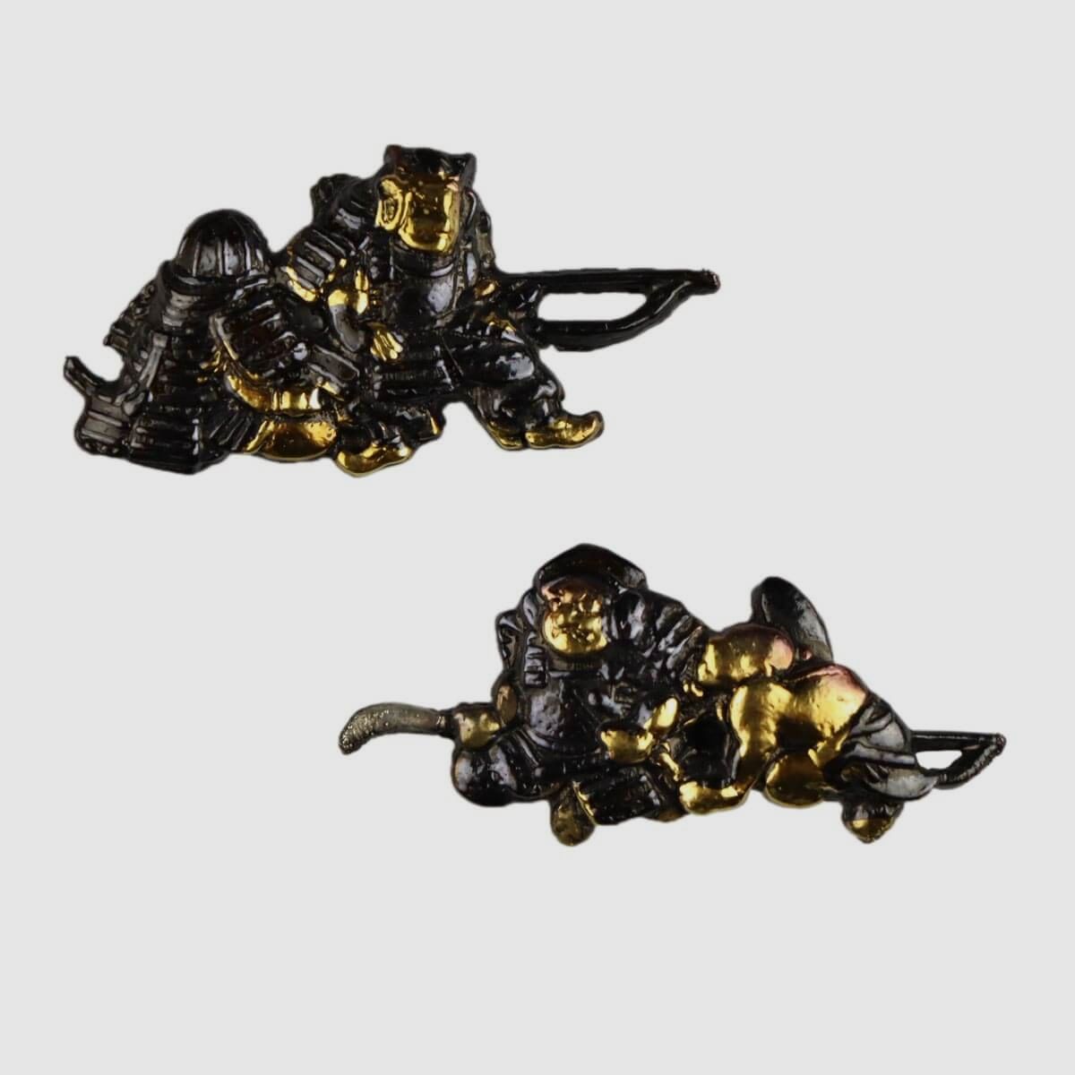 Menuki z Japonii Musha Wojownik Samurai