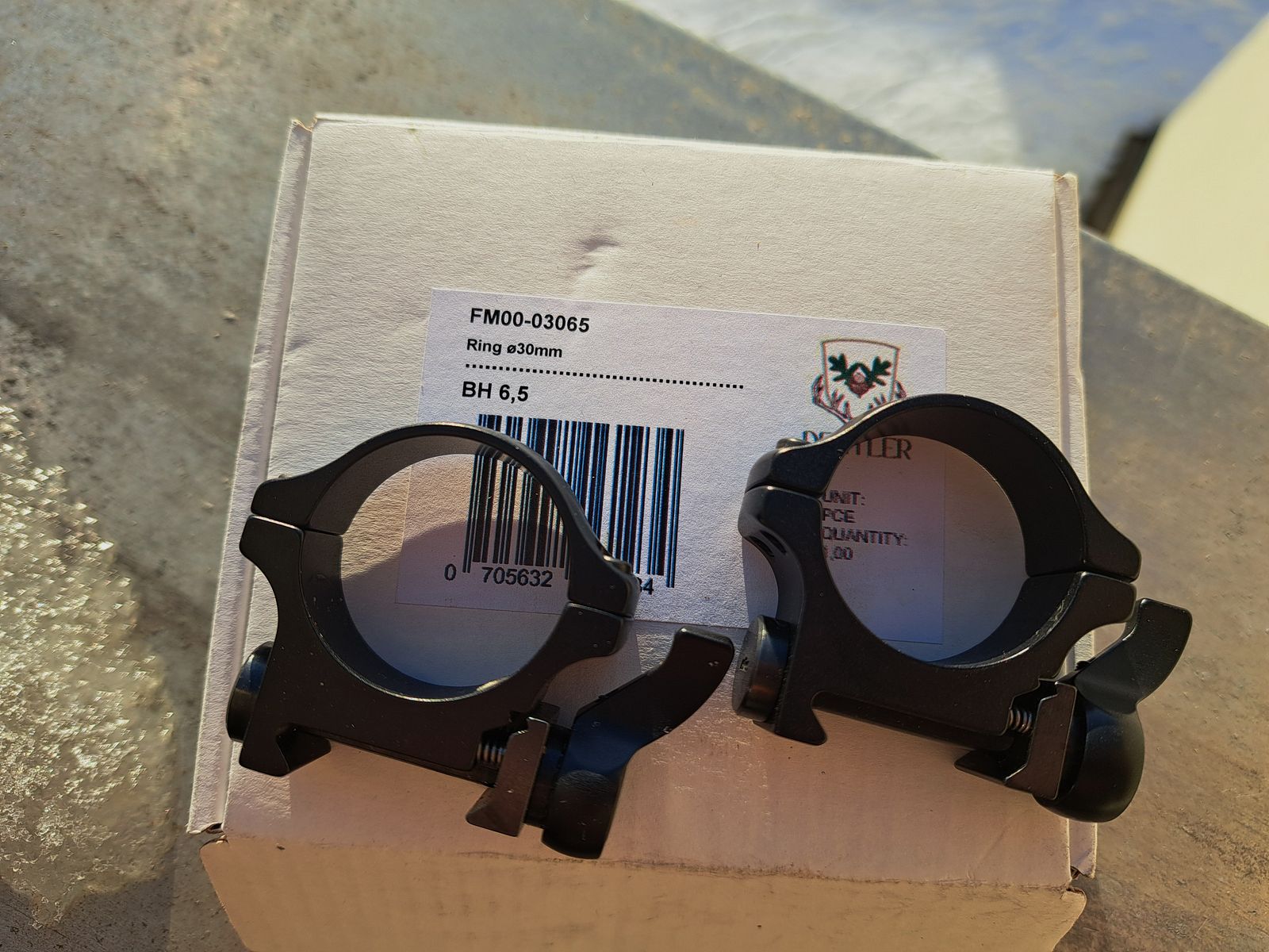 2x Dentler Ring Montage 30mm diamètre hauteur 6,5mm avec serrage rapide de Era d'occasion