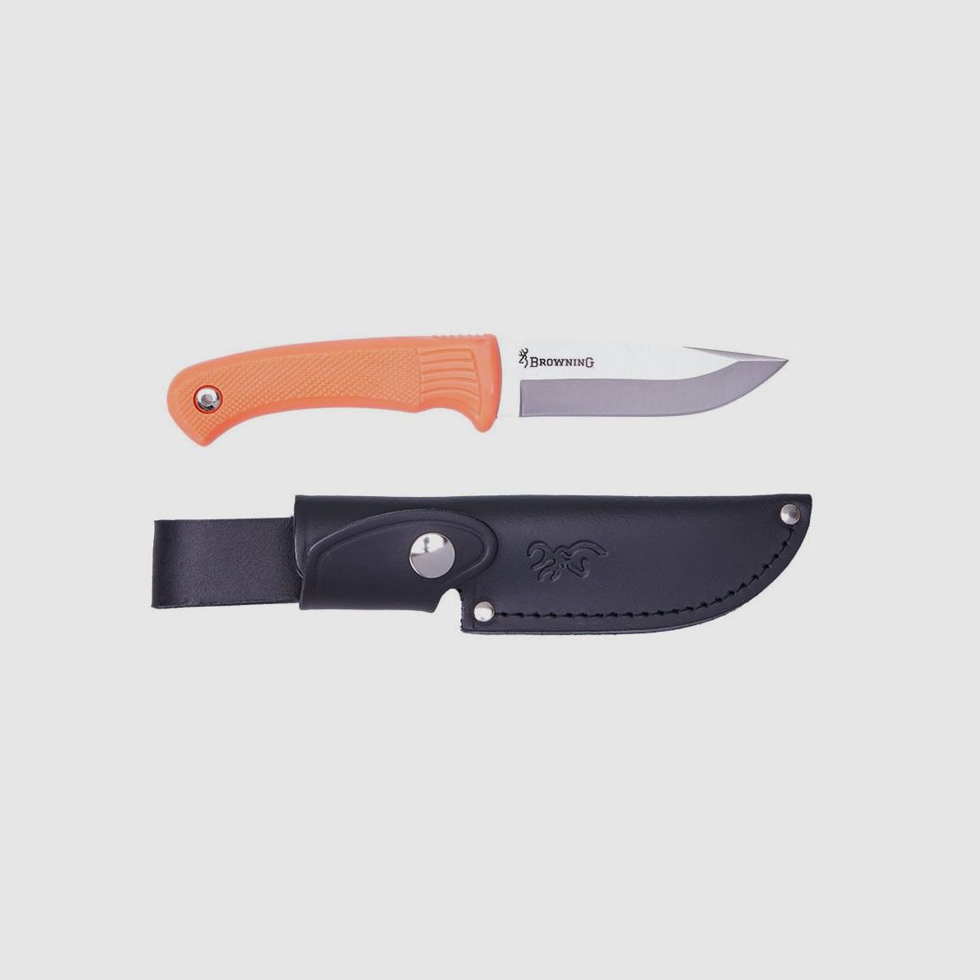 Browning Pro Hunter Fixed Rubber Fluo mit Lederscheide - Klingenlänge: 10cm