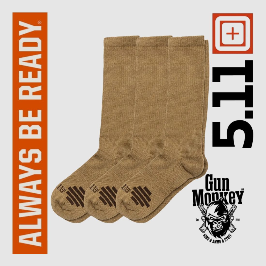 Skarpety 5.11 Duty Ready + OTC 3pak kol. 389 US DK Coyote roz. L (10045), zdjęcie 2 z 2