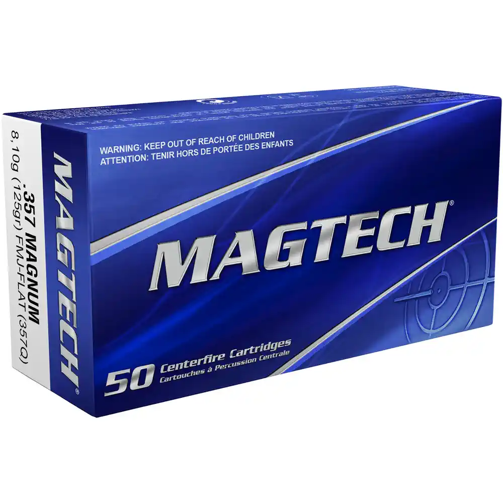 Munición Magtech cal. .357 Mag. FMJ Flat, 8,1 g / 125 grs., paquete de 50 unidades