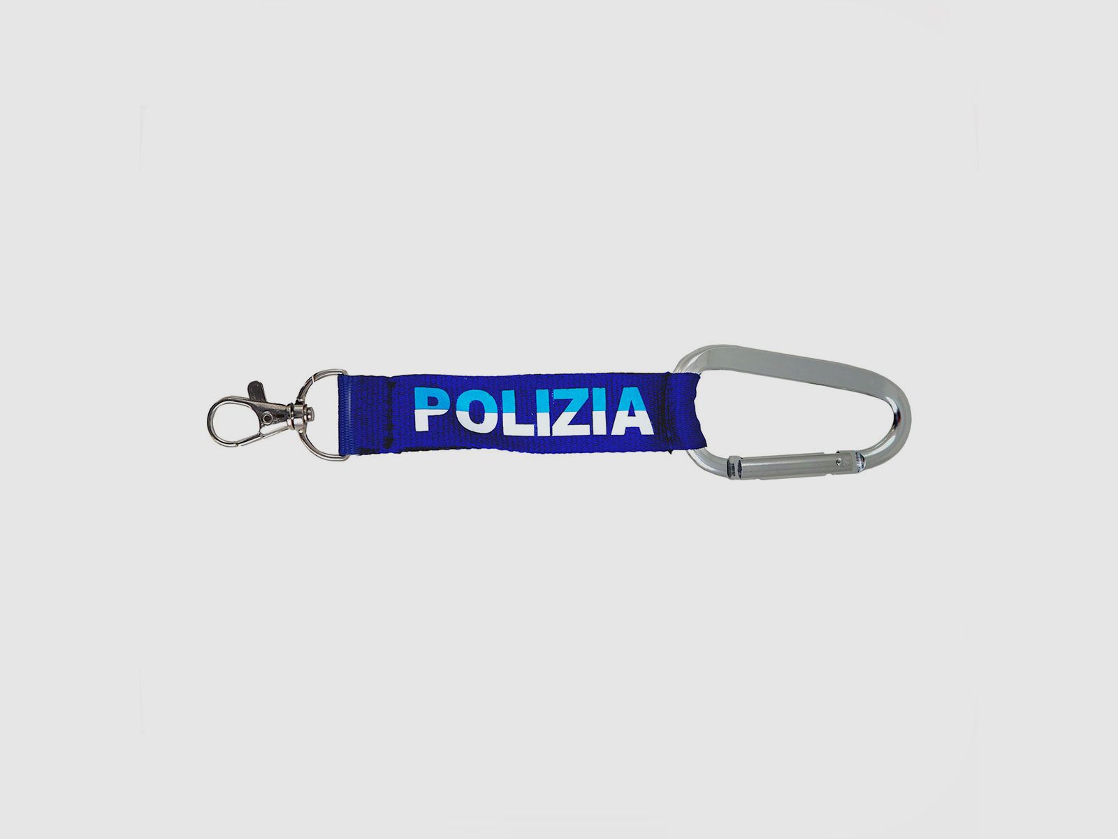 Fabric Keychain with Carabiner State Police