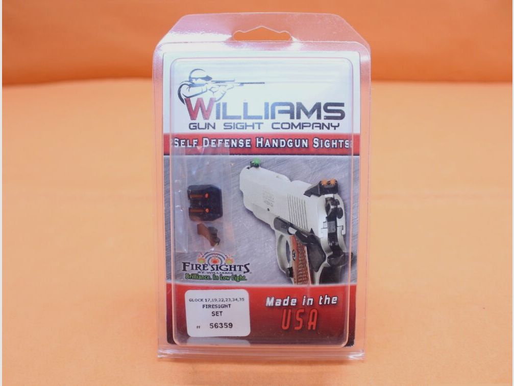 Williams Glock (-Gen4): Conjunto de miras Williams Firesight (56359) con iluminación de fibra en 3 puntos