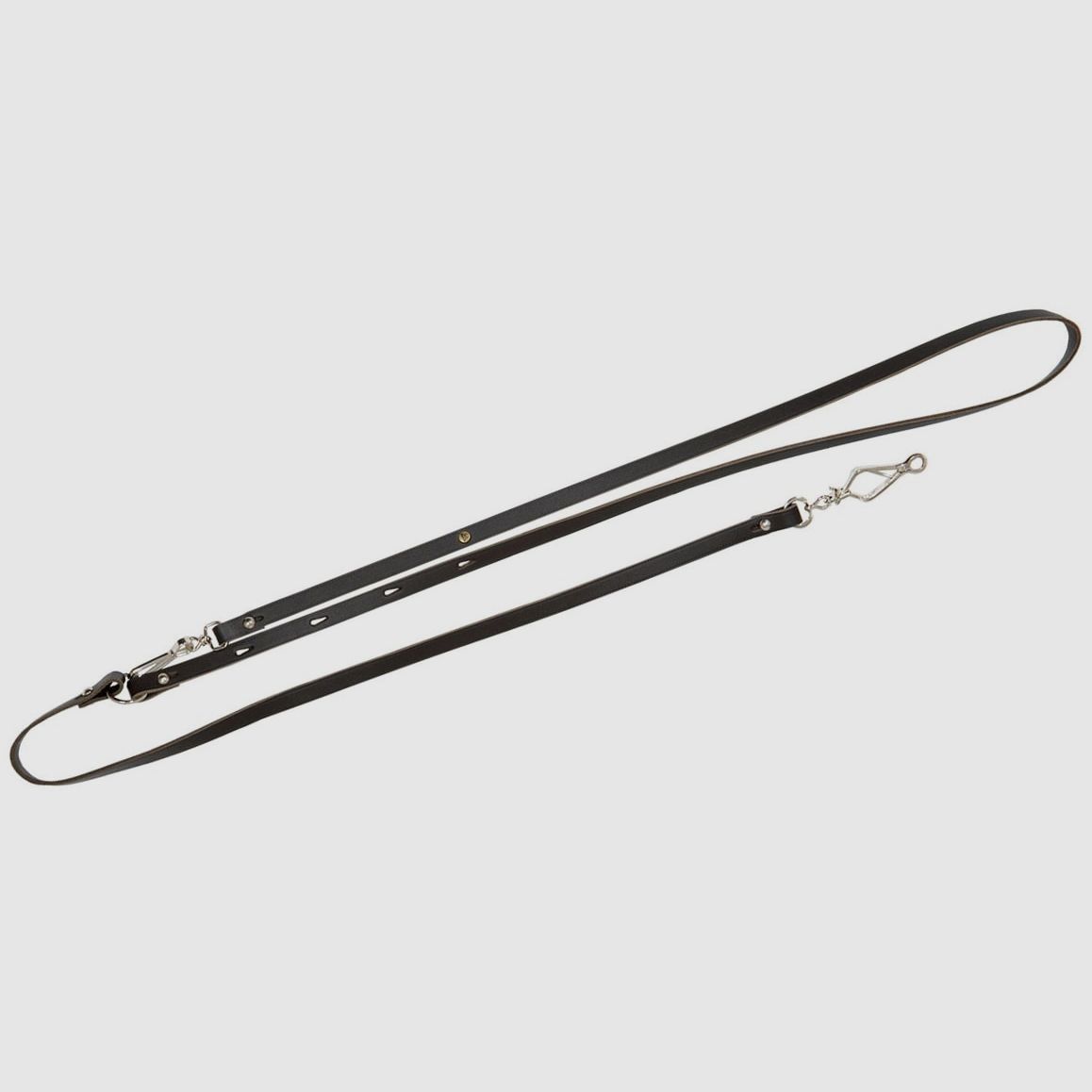 AKAH Oberländerleine , aus Sattelleder , Breite: Oberteil 16mm, Unterteil 15mm, ohne Doppelpfeife, Dunkelbraun, Oberteil: 85cm, Unterteil: 85cm, Bild 1 von 3