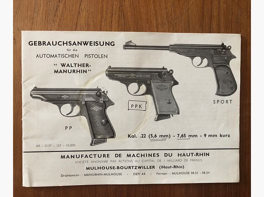 Operating instructions Walther PP / PPK