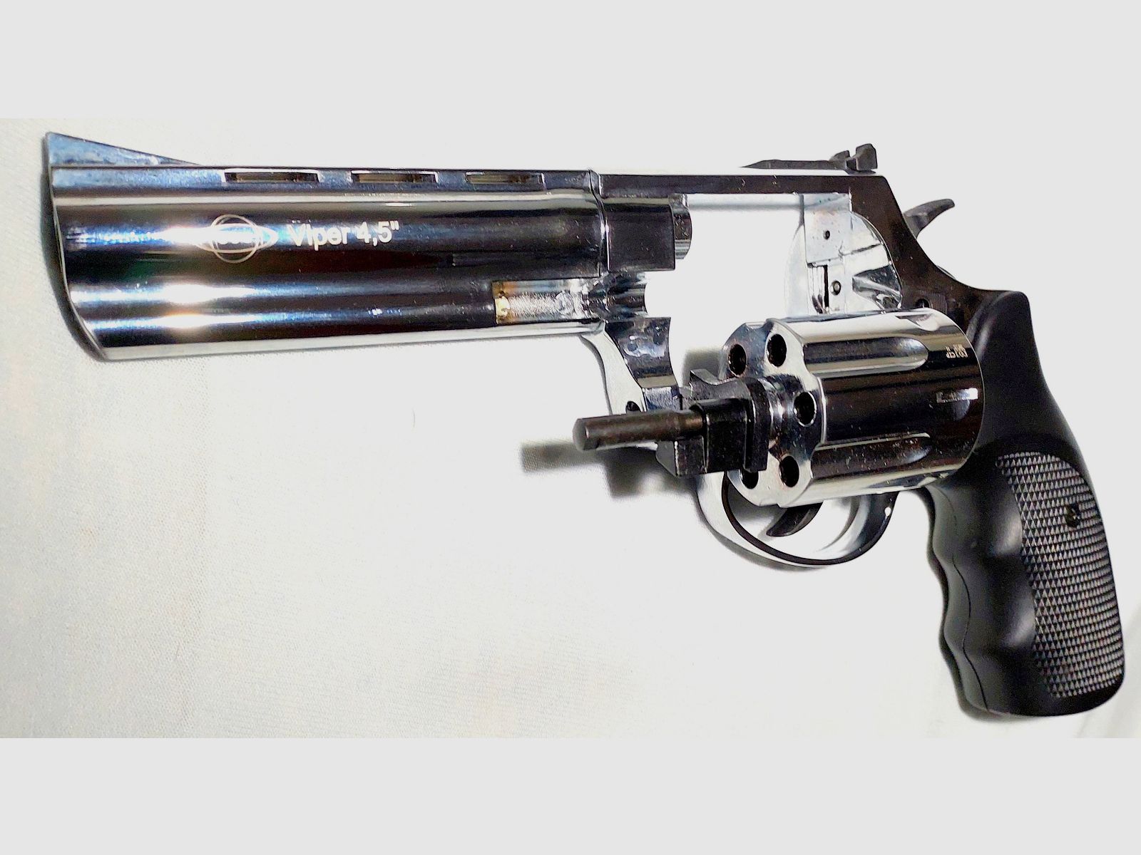 Ekol Viper 4,5 Zoll Schreckschuss Revolver Chrom 9 mm R.K. (PTB 1003) wie neu!