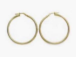 Bijoux Julio Boucles d'oreilles en or 18K 750Mls 43mm et tube de 2mm.