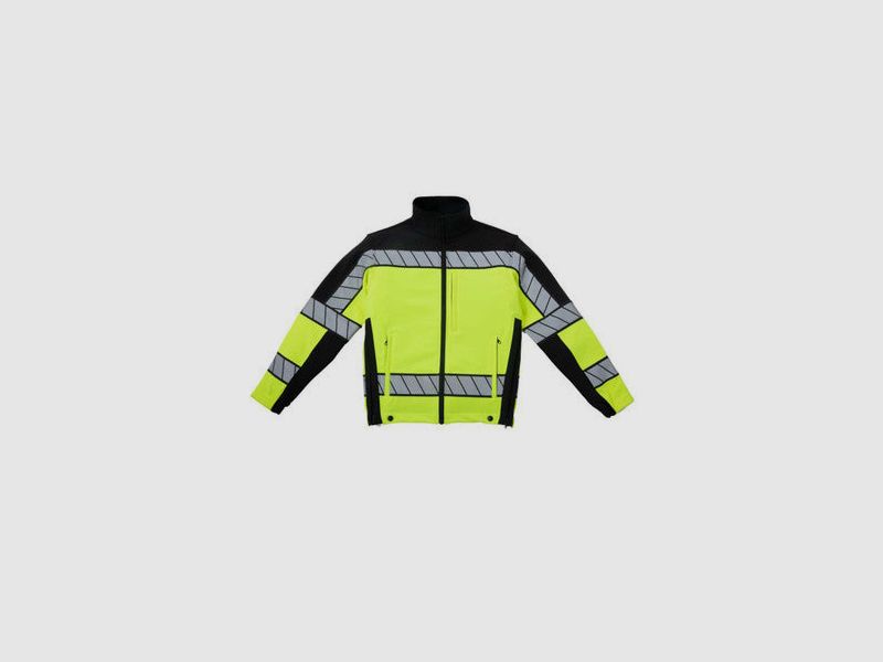 COLORBLOCK Softshell Fleece Jacket, Hi-Vis yellow, size SM, image 1 of 3