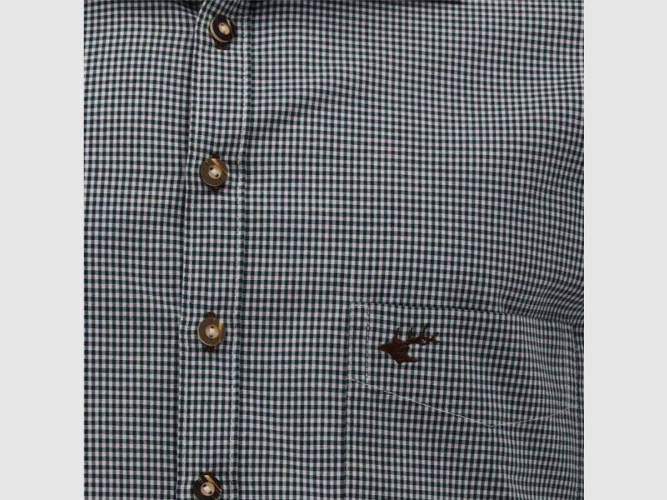 OS-Trachten H-Shirt Shark Collar and Chest Pocket with Embroidery | Dark Green, image 5 of 10