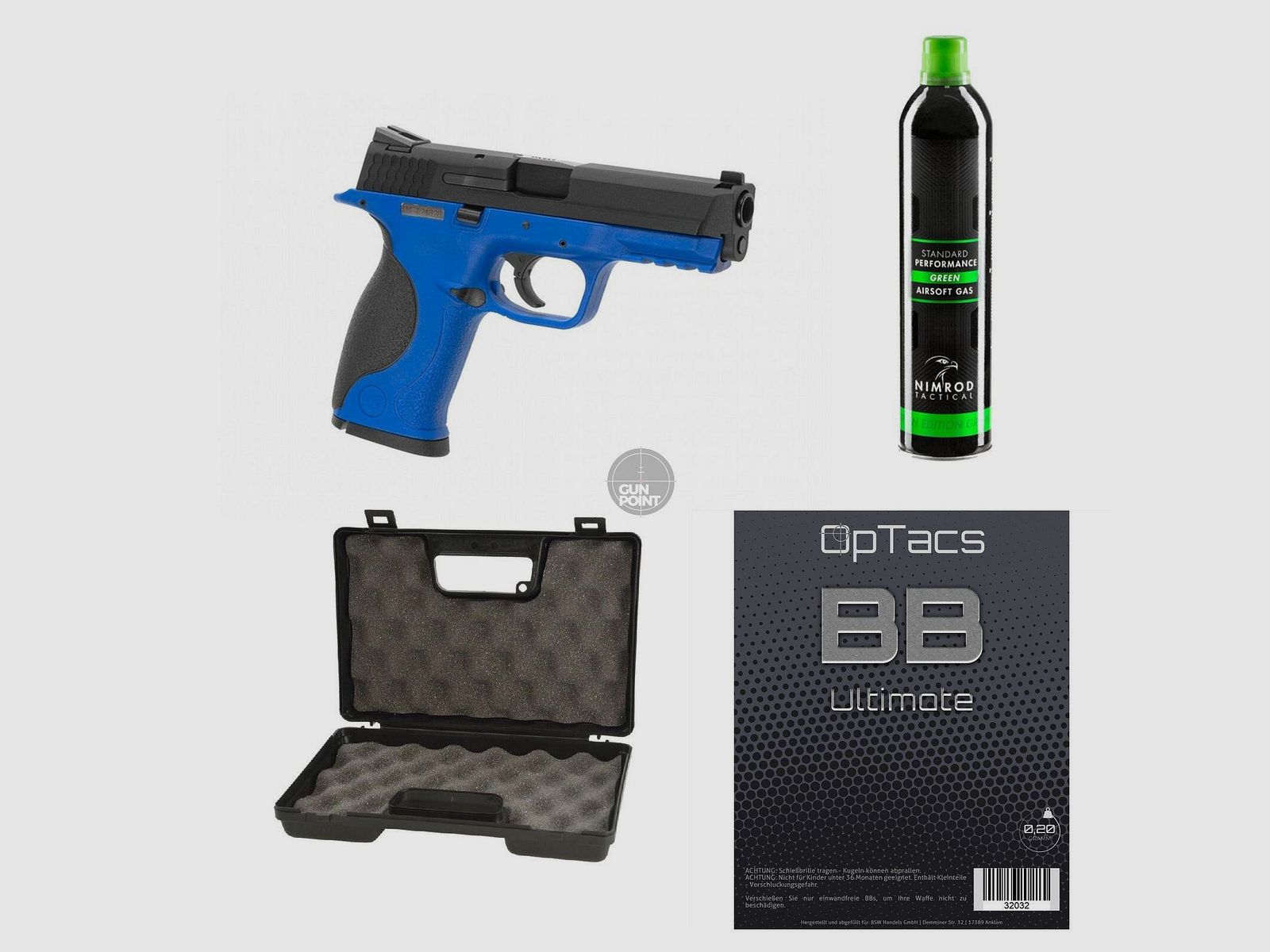 SET !!! Softair - Pistole - WE - M&P Metal Version GBB blue - ab 18, ber 0,5 Joule
