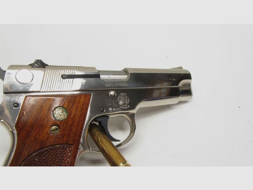 Sammlerstück vernickelt, Smith & Wesson Modell 39-2, 9mmLuger 9mmLuger