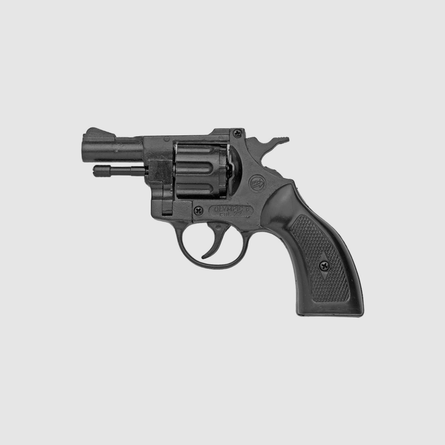 Bruni Olympic Revolver 2'' Kaliber 6 mm schwarz mit Griffschalen aus Kunststoff