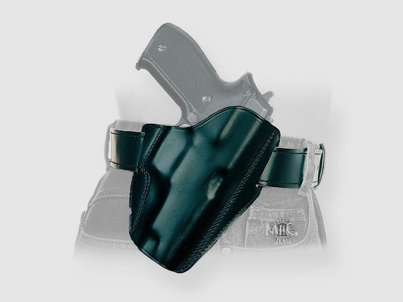 Schnellziehholster LIGHTNING "FBI" Glock 19/19X/23/25/38/32/45-Rechtshänder-Braun