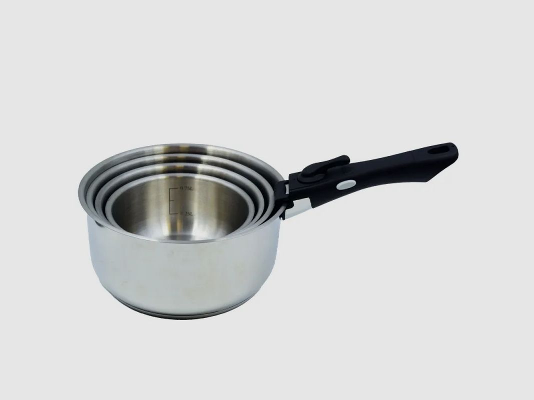 Set aus 4 Edelstahl-Töpfen mit abnehmbarem Griff 14/16/18/20 cm, Bild 2 von 10