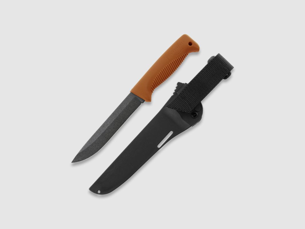 Peltonen Knives M95 Ranger Puukko Sissipuukko FJP134 orangener Griff PTFE Beschichtung Kunststoffscheide schwarz