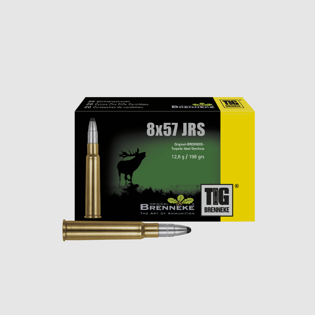 Cartouche de fusil avec projectile TIG – 8 x 57 IRS, Orig. BRENNEKE TIG 12,8 g VE20