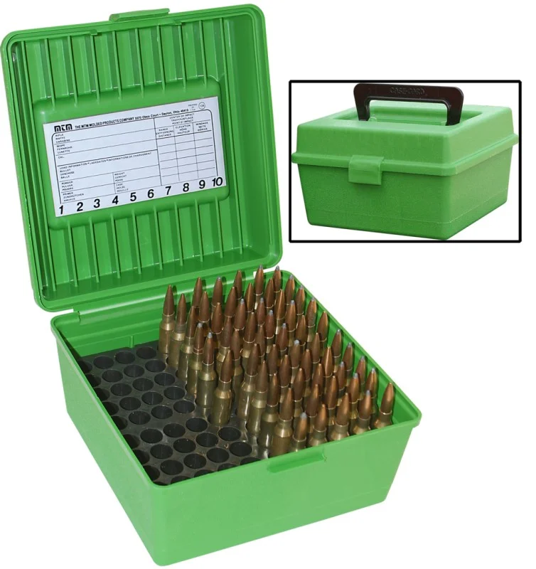 MTM-Munitionsbox (100 St.; WinMag, SAUM, WSM, WSSM, 9,3×62…)