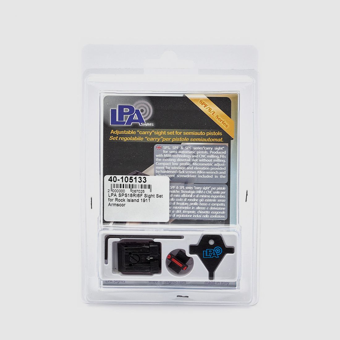 LPA SPS18RI6F Sight Set for Rock Island 1911 Armscor, image 2 of 3