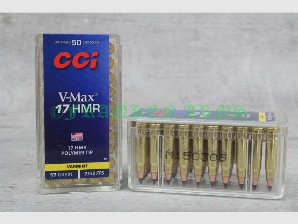 CCI .17HMR V-Max 17gr. 1,1g 50 pièces Prix dégressif