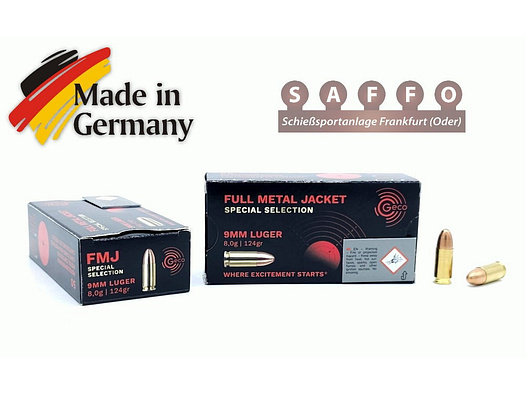 9mm Luger Geco Special Selection 8,0g/124 grs. FMJ Germany - 1000 Stück -
