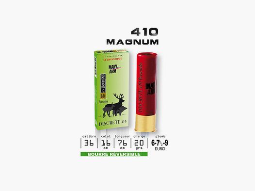 CARTOUCHES MARY ARM 410 MAGNUM DISCRETE