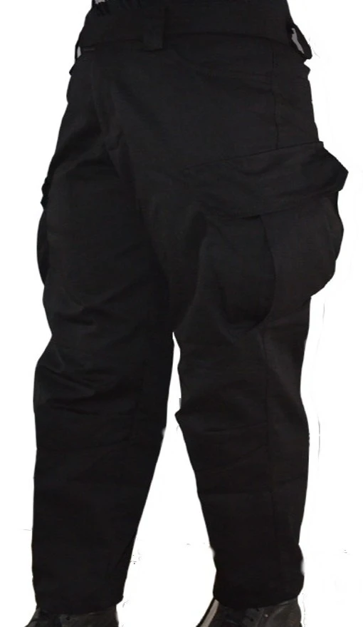 Black tactical cargo trousers for children, clearance for 128 cm height