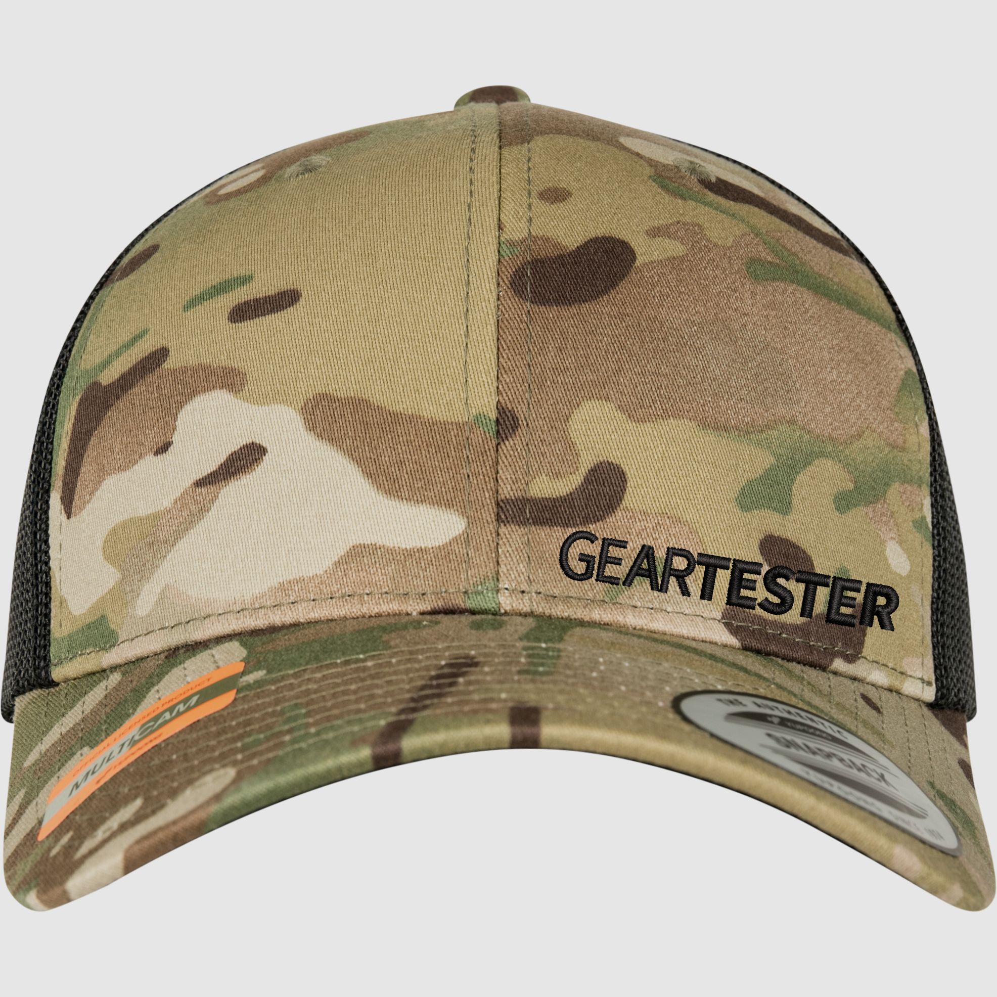 Geartester Multicam Retro Trucker-Kappe, kleines Logo