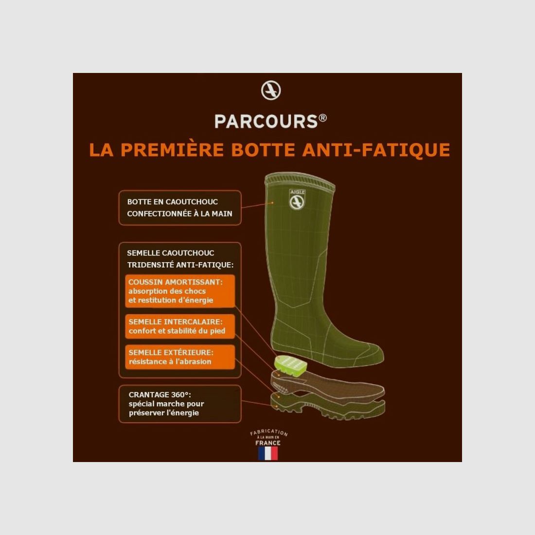 Aigle Parcours 2 Iso da uomo e da donna marroni, immagine 5 di 5