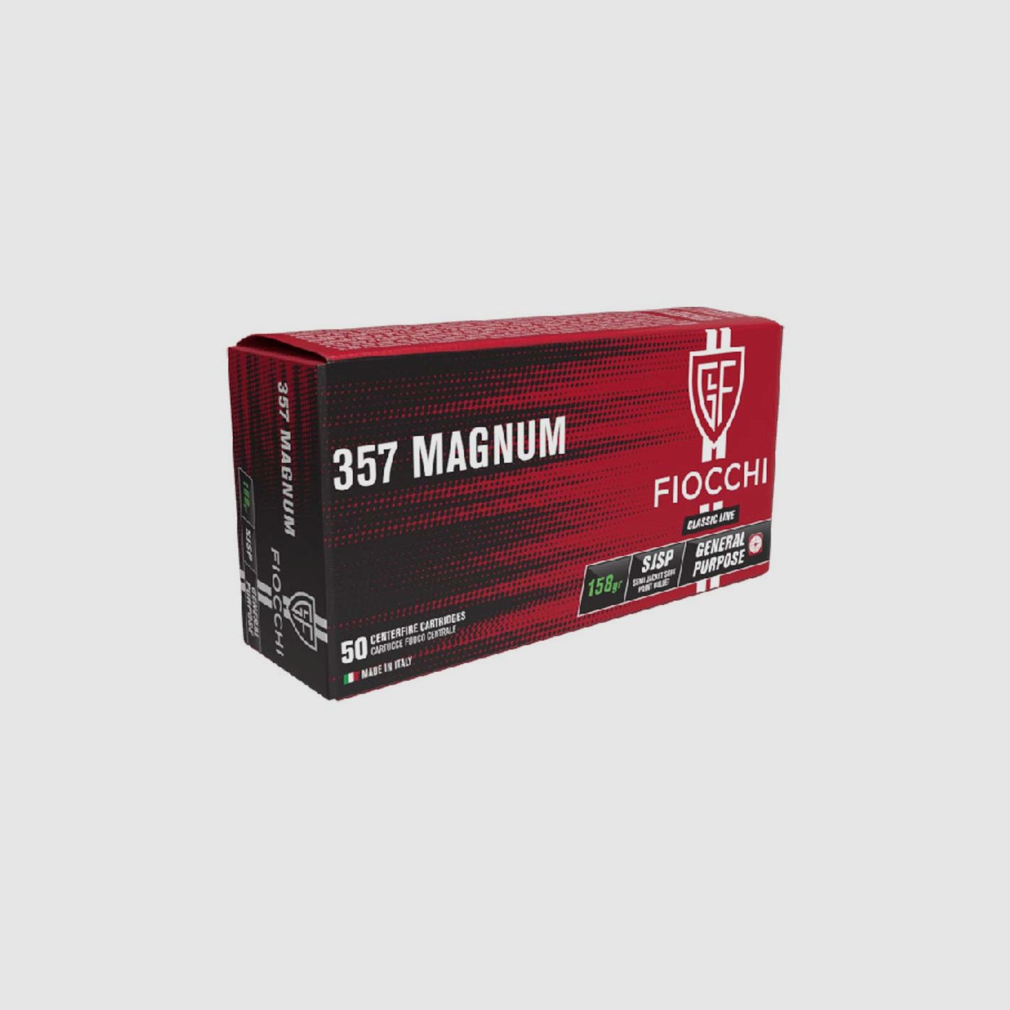 Munition Fiocchi à percussion centrale 357 Mag. 158 grains (Semi-blindée), image 1 sur 2