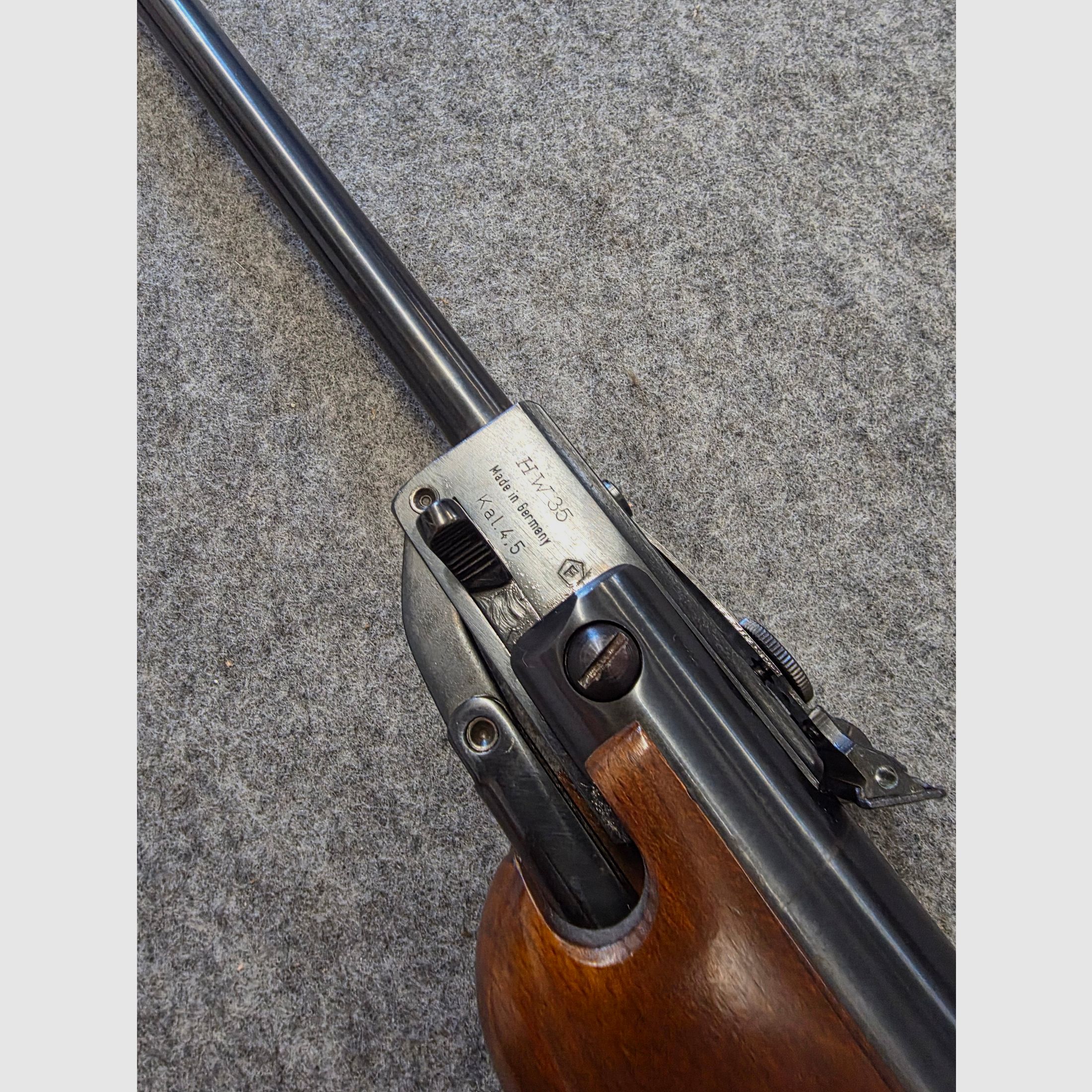 Weihrauch HW 35 del 1970 con marchio F canna basculante carabina ad aria calibro 4,5 mm HW35