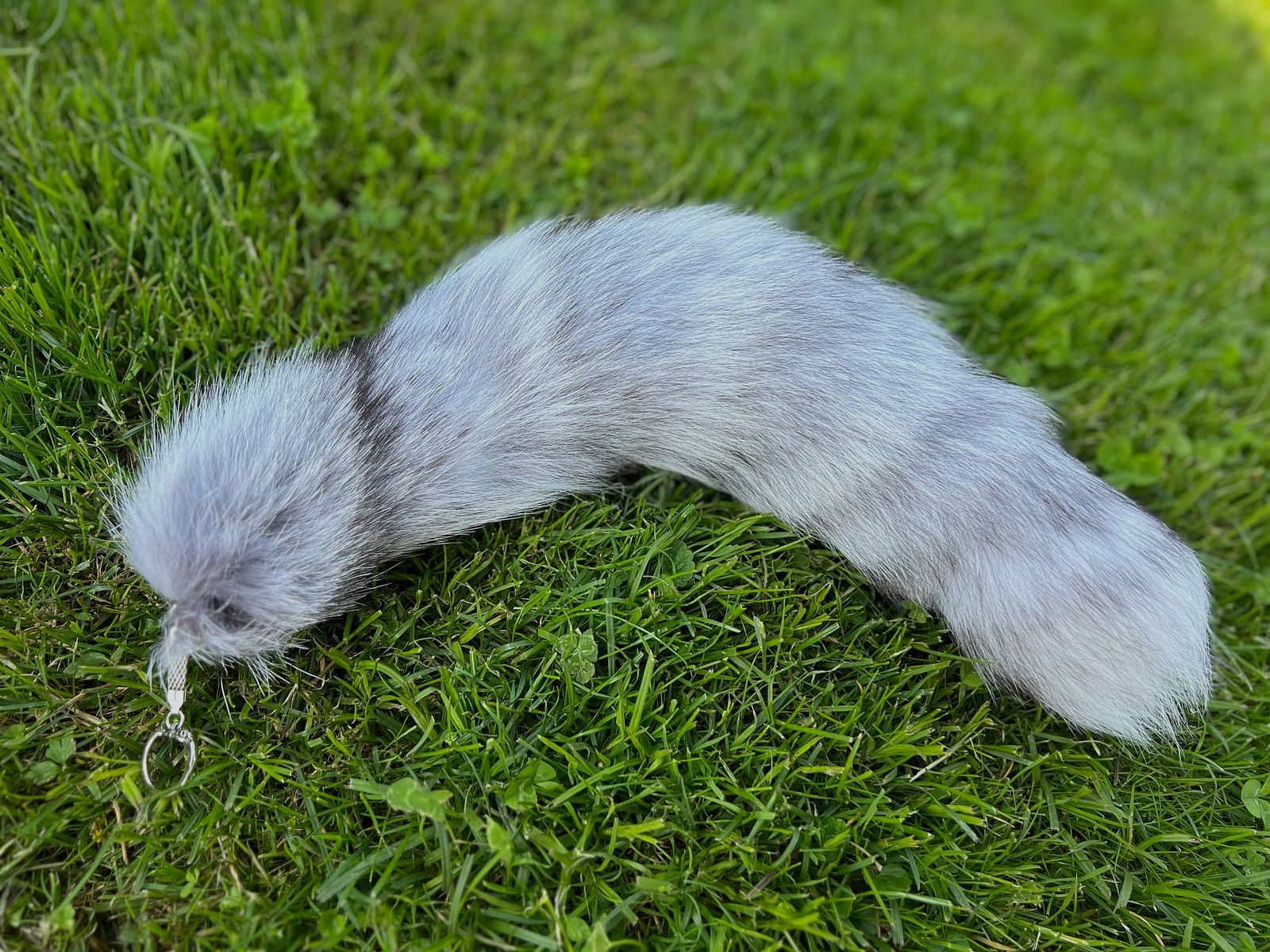Real polar fox tail with keychain, image 2 of 3