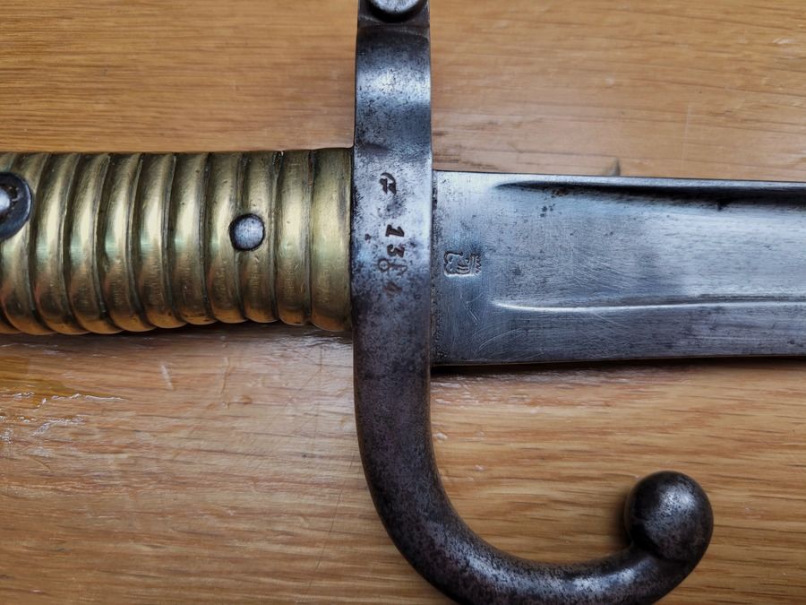 Seltene Bajonett Chassepot 1866 – Deutsche Fertigung WKC – Vertrag Cahen – mit Nummer – Sehr seltene Serie „X“ – Zu reinigen – TBE, Bild 4 von 15