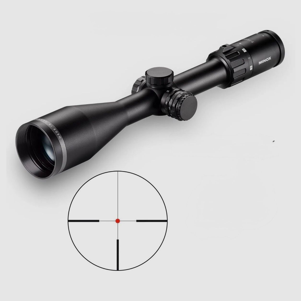 MINOX ZE5i 3-15x56 illuminated reticle Minox ZE5i, riflescope hunting, illuminated reticle, 3-15x56, hunting optics, stand scope, night hunting riflescope, bright riflescope, hunting accessories, boar hunting optics, roe deer hunting