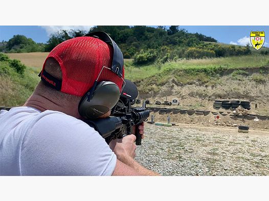 Shooting range with running boar line and pop-up targets