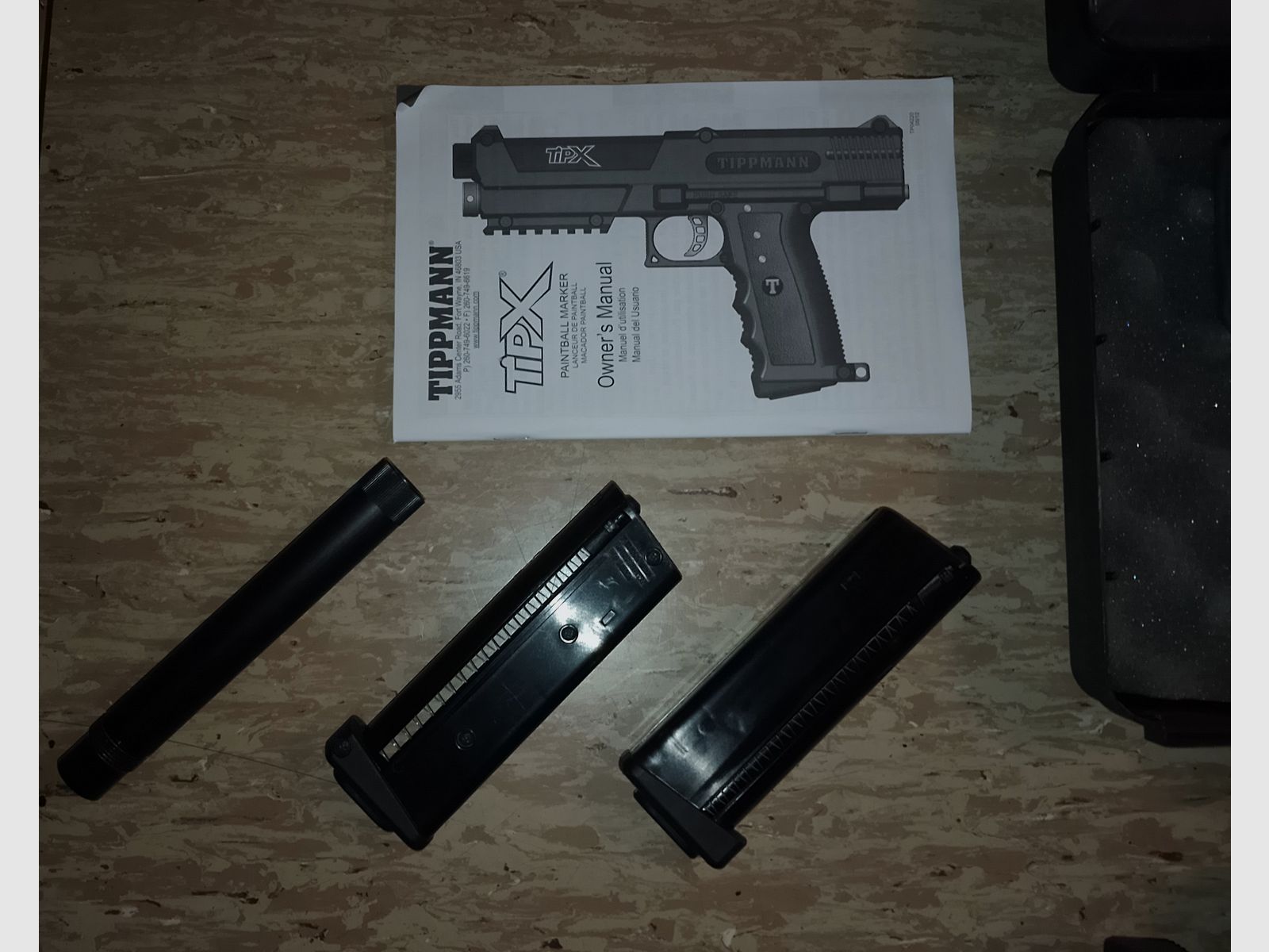 Tippmann Tipx mit MSC Body Kit Markierer .68 mit Zubehör Paintballs CO2 Set Visier Rot Grün Punkt 